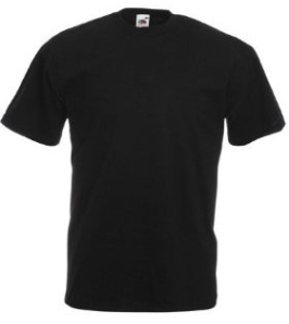 SHORT SLEEVE T-SHIRT WEIGHT-T BLACK FRUIT OF THE LOOM SHORT SLEEVE 100628