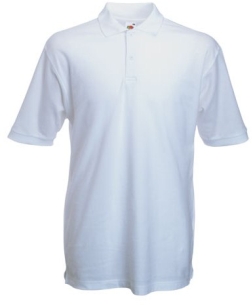 SHORT SLEEVE POLO SHIRT PREMIUM WHITE FRUIT OF THE LOOM SHORT SLEEVE POLO 100639