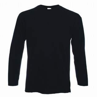 LONG SLEEVE T-SHIRT VALUEWEIGHT T BLACK FRUIT OF THE LOOM LONG SLEEVE T-SHIRT 106669