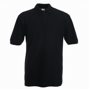 SHORT SLEEVE POLO SHIRT PREMIUM BLACK FRUIT OF THE LOOM SHORT SLEEVE POLO 111238