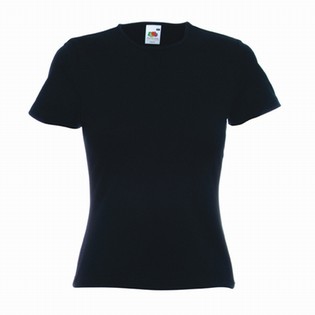 SHORT SLEEVE CREW NECK T-SHIRT T BLACK FRUIT OF THE LOOM SHORT SLEEVE CREW 111444