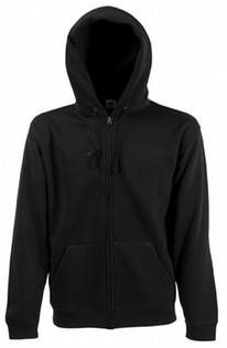 BLACK ZIP HOODIE FRUIT OF THE LOOM BLACK ZIP HOODIE 116906