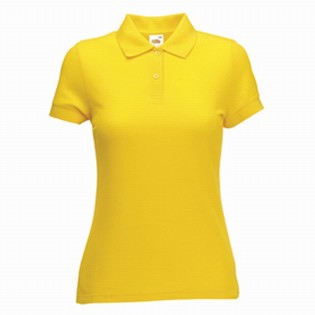 WOMEN'S SHORT SLEEVE POLO SHIRT YELLOW FRUIT OF THE LOOM WOMEN'S SHORT 116916