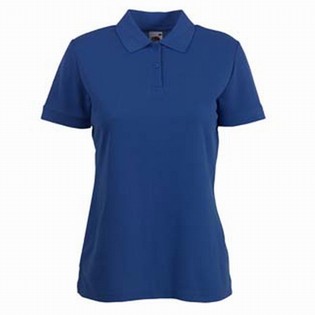 WOMEN'S SHORT SLEEVE POLO SHIRT ROYAL BLUE FRUIT OF THE LOOM WOMEN'S SHORT 116920