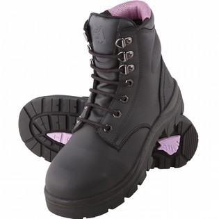 ladies black safety boots